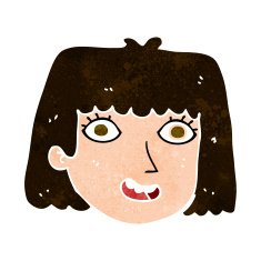 cartoon happy female face N171