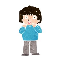 cartoon worried boy N29
