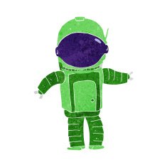Cartoon Astronaut N129