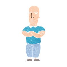 cartoon annoyed bald man N9