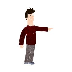 cartoon happy pointing man N18