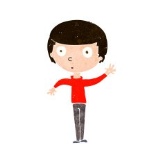 cartoon waving boy N18