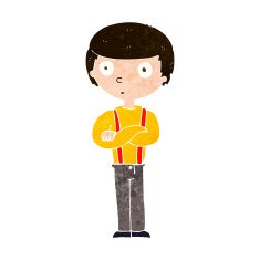 cartoon staring boy N22