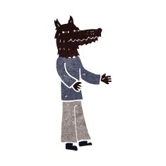 cartoon wolf man N40