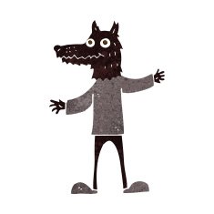 cartoon wolf man N41