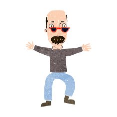 cartoon old man waving arms N9