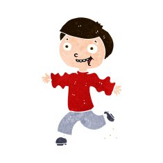 cartoon excited boy N142