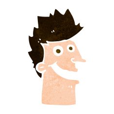 cartoon happy man face N18