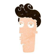 cartoon bored man's face N9