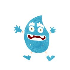 cartoon funny water drop creature N3