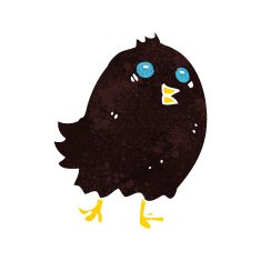 cartoon spooky black bird N3