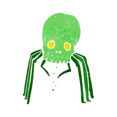 cartoon spooky skull spider N8