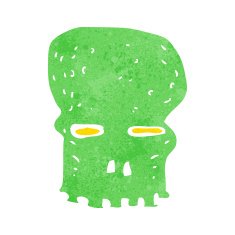 cartoon spooky skull N159