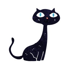 cartoon black cat N54