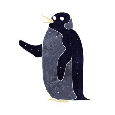 cartoon penguin waving N6
