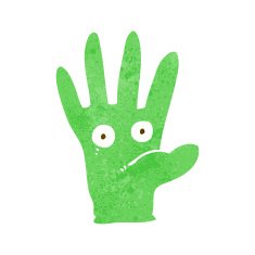 cartoon hand with eyes N10