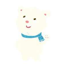 cartoon cute polar bear cub N18