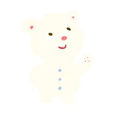 cartoon cute polar bear cub N19