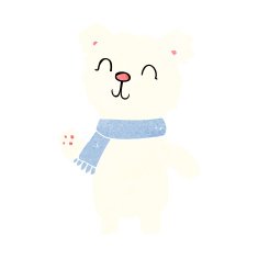 cartoon cute polar bear cub N22