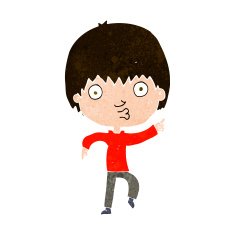 cartoon impressed boy pointing N10