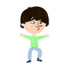 cartoon suspicious man N38