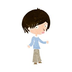 cartoon confused woman N107