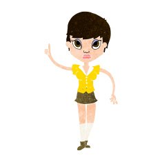 cartoon pretty woman with idea N63