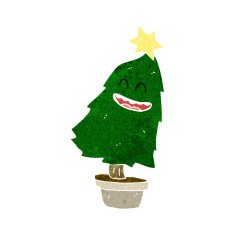 cartoon dancing christmas tree N17