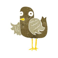 cartoon bird waving wing N10