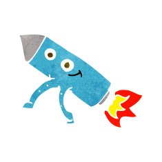 cartoon happy rocket N10