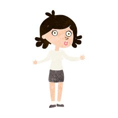 cartoon confused woman N108