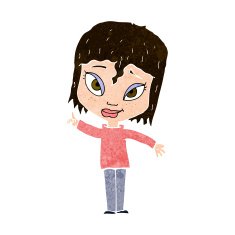 cartoon woman with idea N238