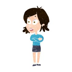 cartoon surprised woman N223