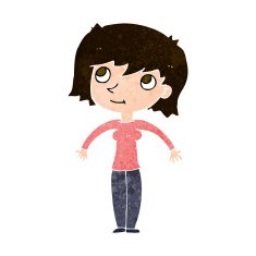 cartoon woman shrugging N53
