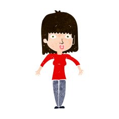cartoon woman shrugging N54