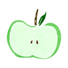cartoon apple half N6