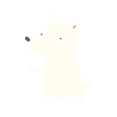 cartoon little dog waving N9