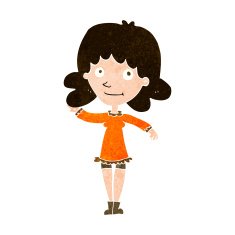 cartoon friendly woman waving N46