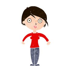 cartoon surprised woman N225