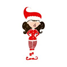 cartoon santa's helper woman N9