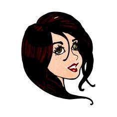 cartoon pretty female face N89