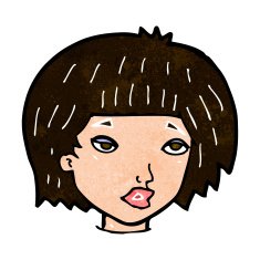 cartoon bored looking woman N11