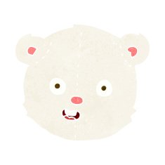 cartoon polar teddy bear head N4