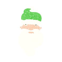 cartoon grim santa face N10