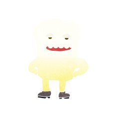 cartoon tooth looking smug N14
