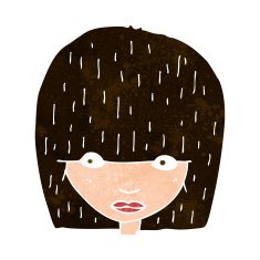 cartoon staring woman N37