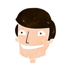cartoon grinning man N83