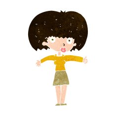 cartoon woman giving thumbs up symbol N63