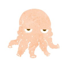 cartoon alien squid face N26