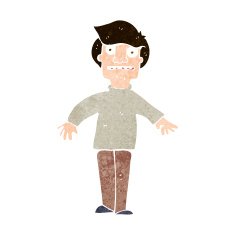 cartoon shocked man N119